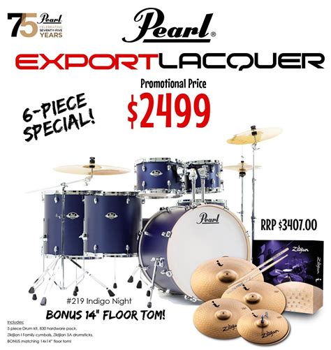 Pearl Export EXL 22" Fusion Plus Drum Kit Indigo Night | Gold Coast Music