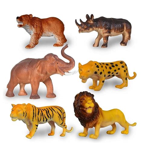 Buy Balloon Bees - Six-Pack Wild Animal Figure Toy Set - Tiger, Cheetah ...