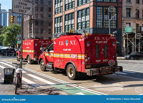 New York City, United States - September 18, 2022 New York Fire Department Vehicles in the ...