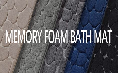 Buy HomeCloud Memory Foam Bath Mat, Cobblestone Bathroom Rectangular ...
