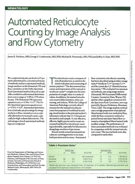 Image result for Retics Count by Flow Cytometry