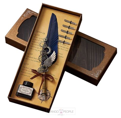 PEN CALLIGRAPHY QUILL FEATHER GIFT SET – Mango People