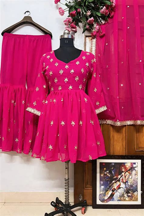 Pink Sharara Suit For Girls Buy Online 2024