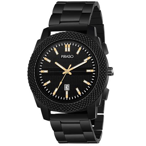 Buy PIRASO Analogue Men's Watch (Black Dial Black Colored Chain) at ...