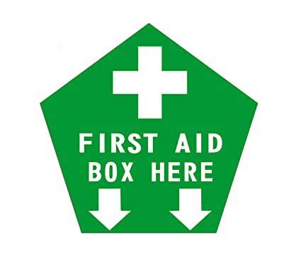 ISEE 360® First Aid Box Here Sign Sticker for Hospital Laboratory PVC ...