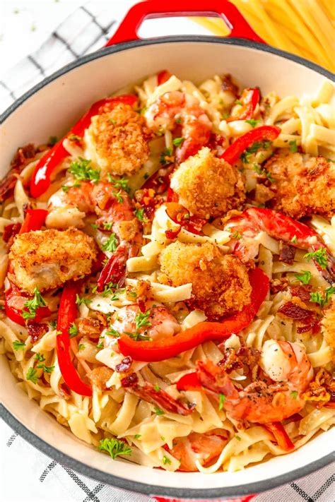 Chicken and Shrimp Carbonara (Copycat Olive Garden Recipe) - Flavor Mosaic