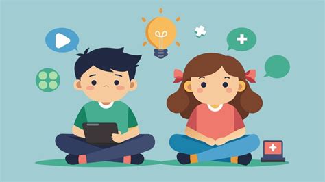 Two siblings sitting side by side brainstorming ideas for a game they ...