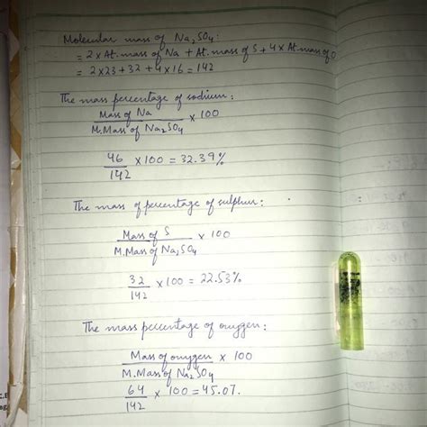 Calculate the mass percent of O present in sodium sulphate ( Na2SO4 ...