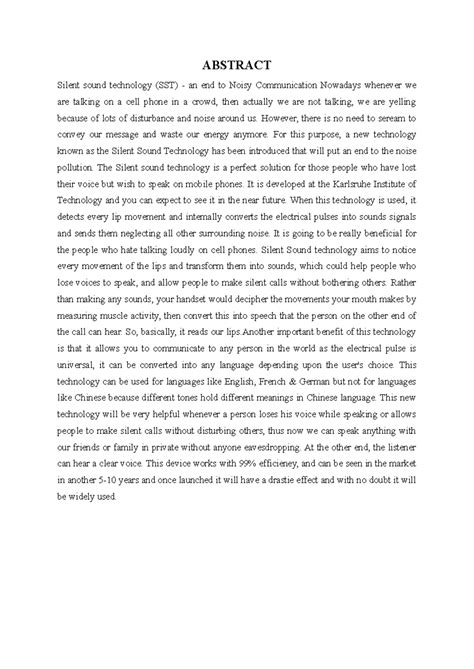 Sst - Silent sound technology - ABSTRACT Silent sound technology (SST ...