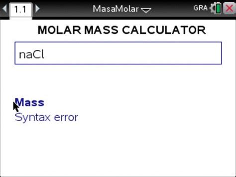 Molar Mass - ticalc.org