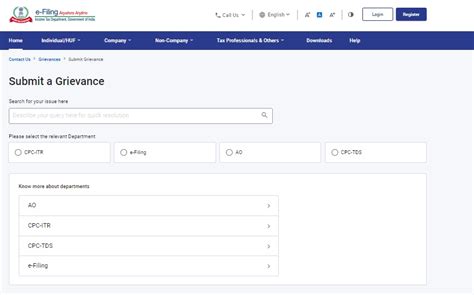 How to Raise Grievances- User Manual | Income Tax Department