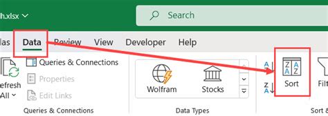Image result for Excel Sort Icon