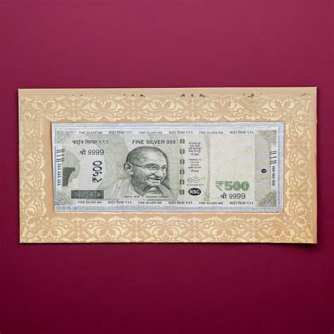 Silvorah Fine Pure Silver ₹500 Currency Note – 999 Purity | Premium Gi
