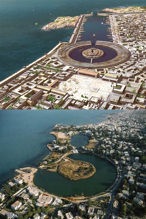 The Punic cothon of Carthage, comparing what it would’ve looked like ...