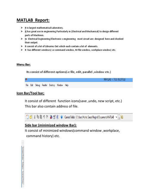 Image result for MATLAB Report Examples