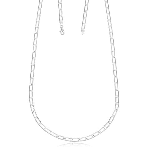 Corrente Masculina Elo 1x1 3,8mm 70cm Folheado Prata 1000 - Lunozê Joias