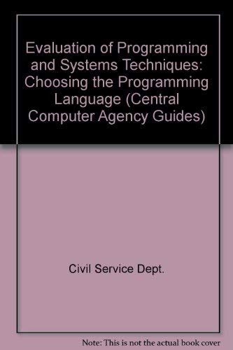 Choosing the Programming Language (Central Computer Agency Guides ...