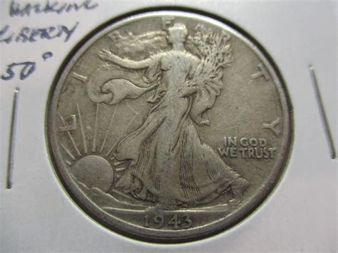1943-D Walking Liberty Half Dollar. Item: 50 W43D-14. - For Sale, Buy ...