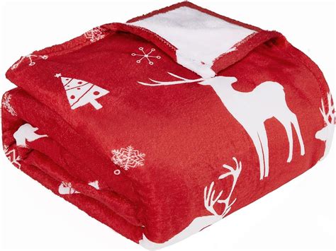 Fleece Christmas Blanket Throw Blankets Sherpa Big Fuzzy Fluffy Cozy ...