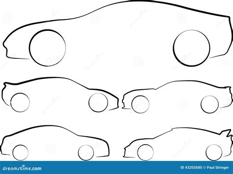 Illustration of Outlines of Cars Stock Illustration - Illustration of muscle, element: 43203680