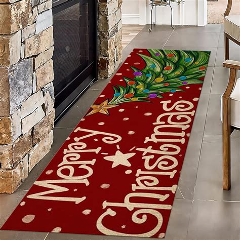 Amazon.com: SMXVRC Merry Christmas Runner Rugs, 2x7ft, Christmas Tree ...