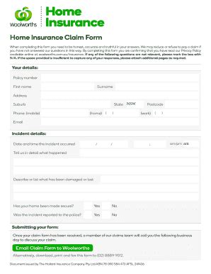 Woolworths Building Insurance - Fill Online, Printable, Fillable, Blank ...