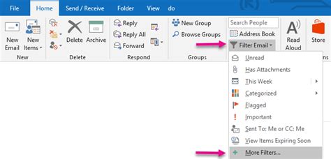 Filter Function in Outlook 的图像结果