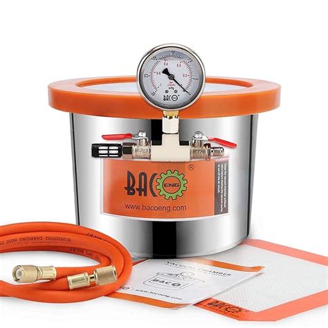 Buy BACOENG 1.5 Gallon Tempered Glass Lid Stainless Steel Vacuum Chamer ...