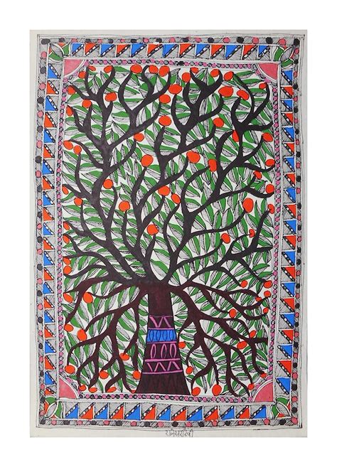Gulab Mithila Art Tree of Life Painting (Paper, 56 cm x 0.1 cm x 38 cm ...