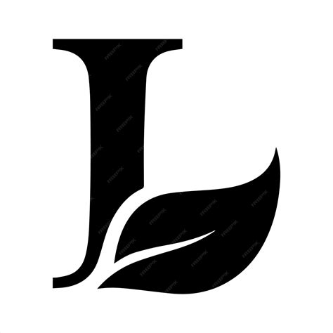 Premium Vector | Bold Silhouette L Logo Merged with a Leaf in Vector illustration on White ...