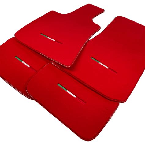 Red Floor Mats For Maserati Ghibli 2013-2022 Italy Edition - AutoWin