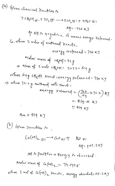 [Solved] a) Determine how many kilojoules are released when 72.2 gg of ...