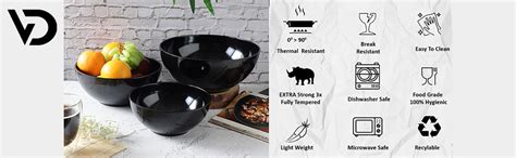 VOIDROP -Melamine Big Bowls-Cereal Bowls Set - Unbreakable Classic ...