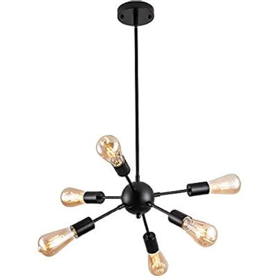 Buy No Branded Matte Black Vintage Sputnik Chandelier 6 Lights Kitchen ...