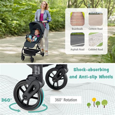 Buy Gymax Lightweight Baby Stroller Compact Travel Stroller Retractable ...