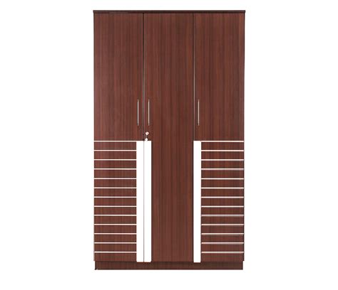 Engineering Wood 3 Door Wardrobe in Mahagony Finish - BuildHUB