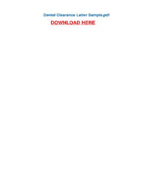 Dental Clearance Letter - Fill and Sign Printable Template Online