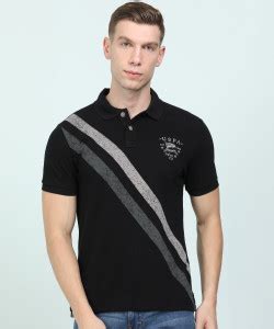 U.S. POLO ASSN. Printed Men Polo Neck Black T-Shirt - Buy U.S. POLO ...