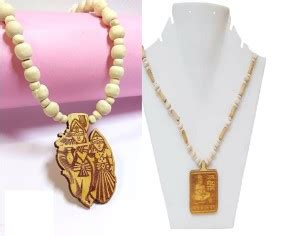 Green Spiritual TULSI MALA WITH RADHA KRISHNA LOCKET, Hanuman ji Sita ...