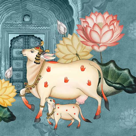 Pichwai Style Wallpaper for Lobby and Temple Walls | Life n Colors