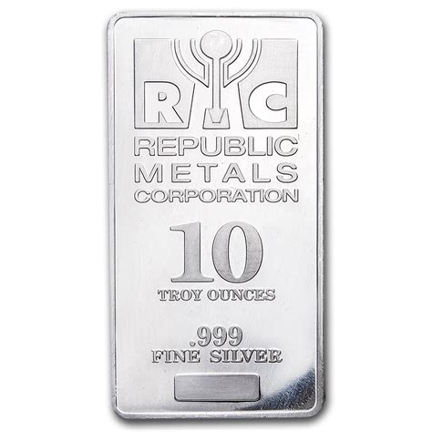 10 oz Silver Bar - Republic Metals Corp. (RMC) - Walmart.com