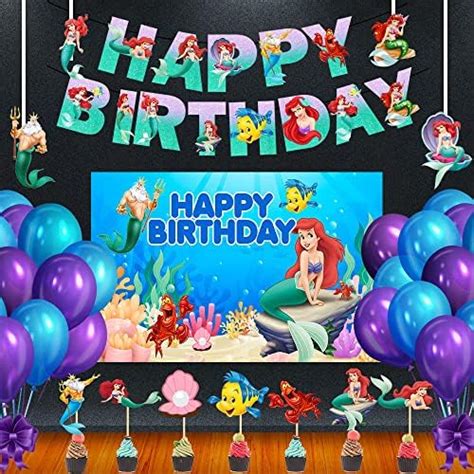 Dekor Spree Mermaid Birthday Theme Decorations Kit For Girls Birthday ...