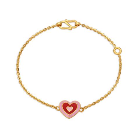 Red Heart Gold Bracelet For Kids