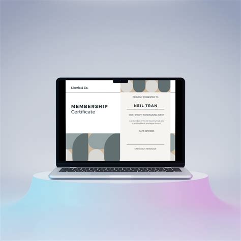 Certificate of Membership Template | Membership Certificate – CreativeRino