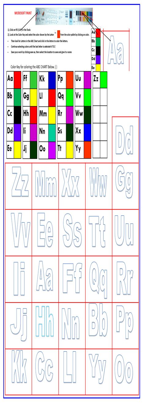 Image result for Alphabet Color Code Chart
