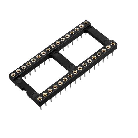 uxcell 2.54mm Pitch 15.2mm Row Pitch 2 Row 24 Round Pins Soldering DIP ...