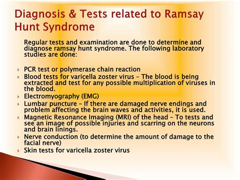 PPT - Ramsay Hunt Syndrome: Causes, Symptoms, Daignosis, Prevention and Treatment PowerPoint ...