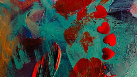 Download wallpaper 3840x2160 paint, hearts, spots, abstract 4k uhd 16:9 ...