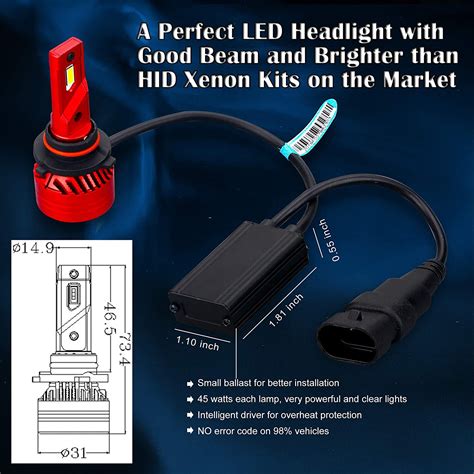 Brightest Most Powerful LED 9005 Headlight Bulb Lamp for Halogen HID ...