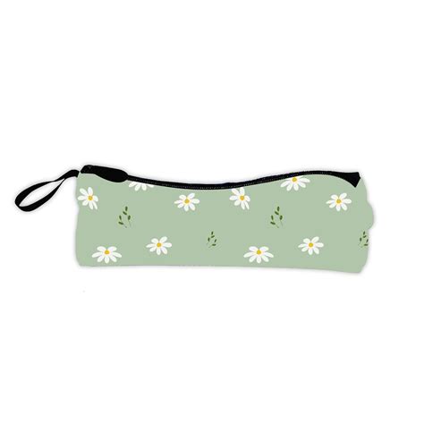 VVWV Canvas Daisy Flowers Print Pencil Pouch Large Capacity Pouch For ...